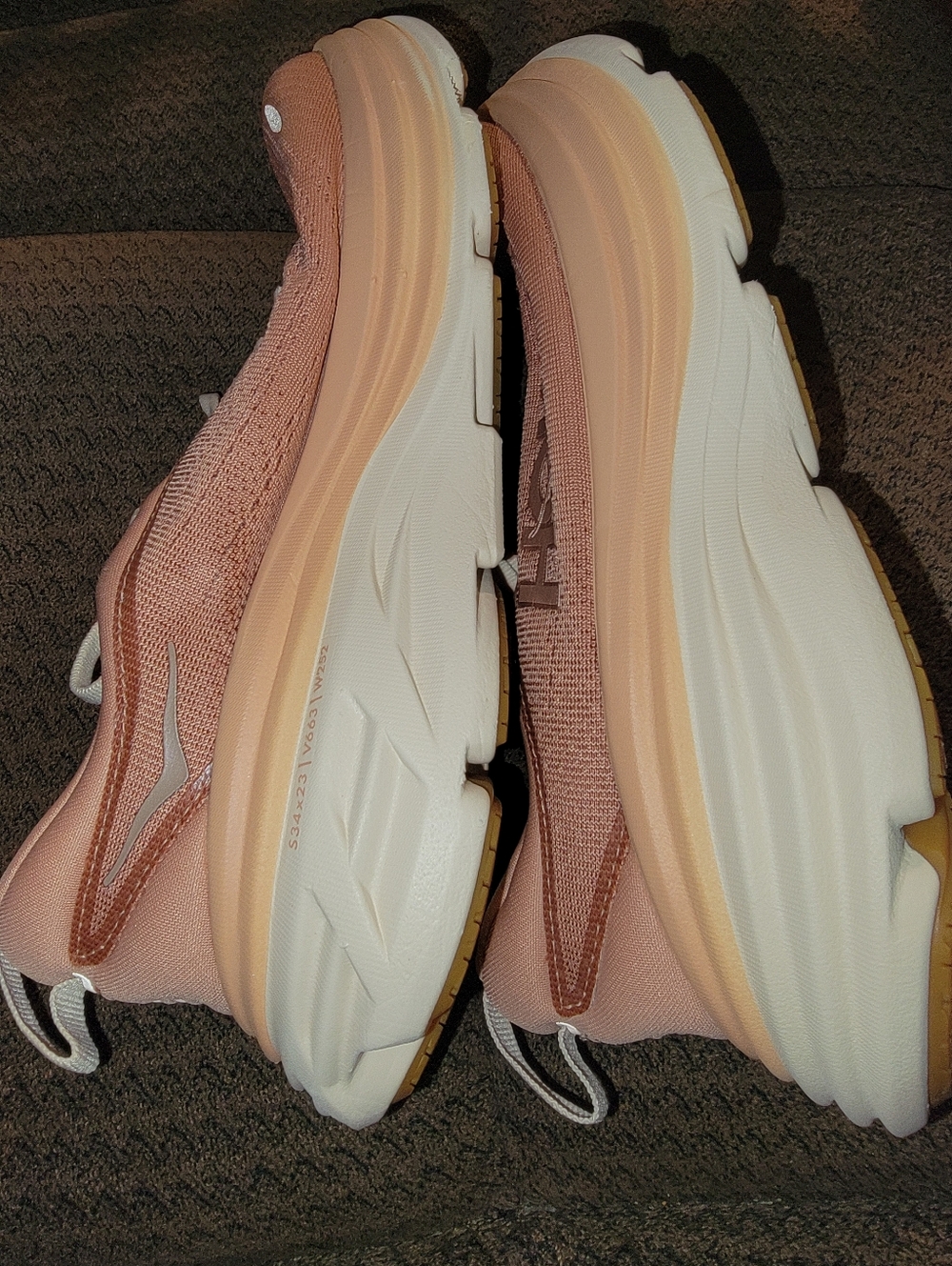 Hoka BONDI 8 Women's Peach/Pink Running Sneakers - Picture 5 of 13